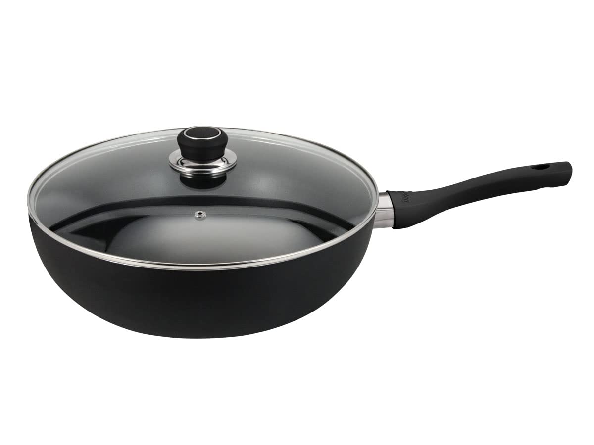 HUDSON Nonstick Black Wok Pan 11 Inches Cookware, Dishwasher Safe