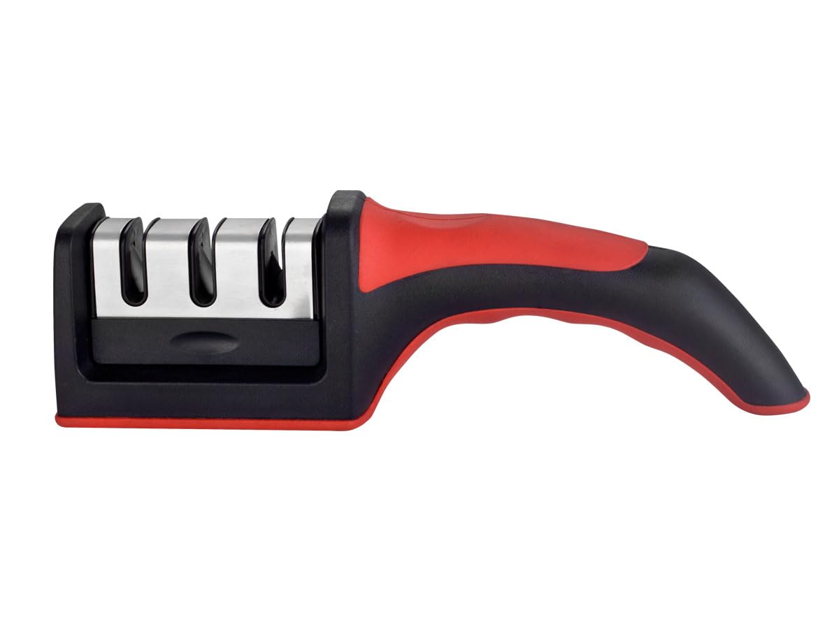 HUDSON 3-Stage Knife Sharpener with Handle (PFOA, PTFE & CADAMIUM)