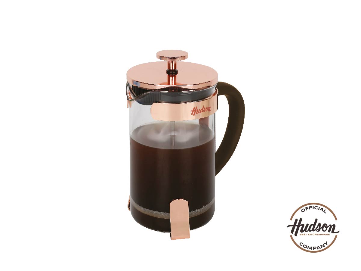 HUDSON French Press Coffee and Tea Maker, 9 cups, COPPER