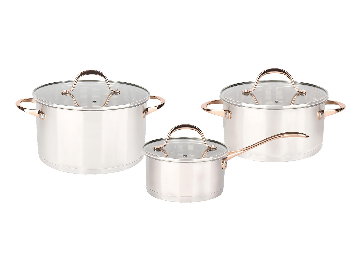 HUDSON Stainless Steel Stockpots 6 PC. Granite Grey