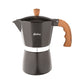 HUDSON Classic Stovetop Espresso Maker Italian Style 6 Cups Black