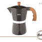 HUDSON Classic Stovetop Espresso Maker Italian Style 6 Cups Black