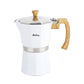 HUDSON Classic Stovetop Espresso Maker, Italian Style, 6/9 cups, Silver Polish