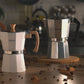 HUDSON Classic Stovetop Espresso Maker, Italian Style, 6/9 cups, Silver Polish