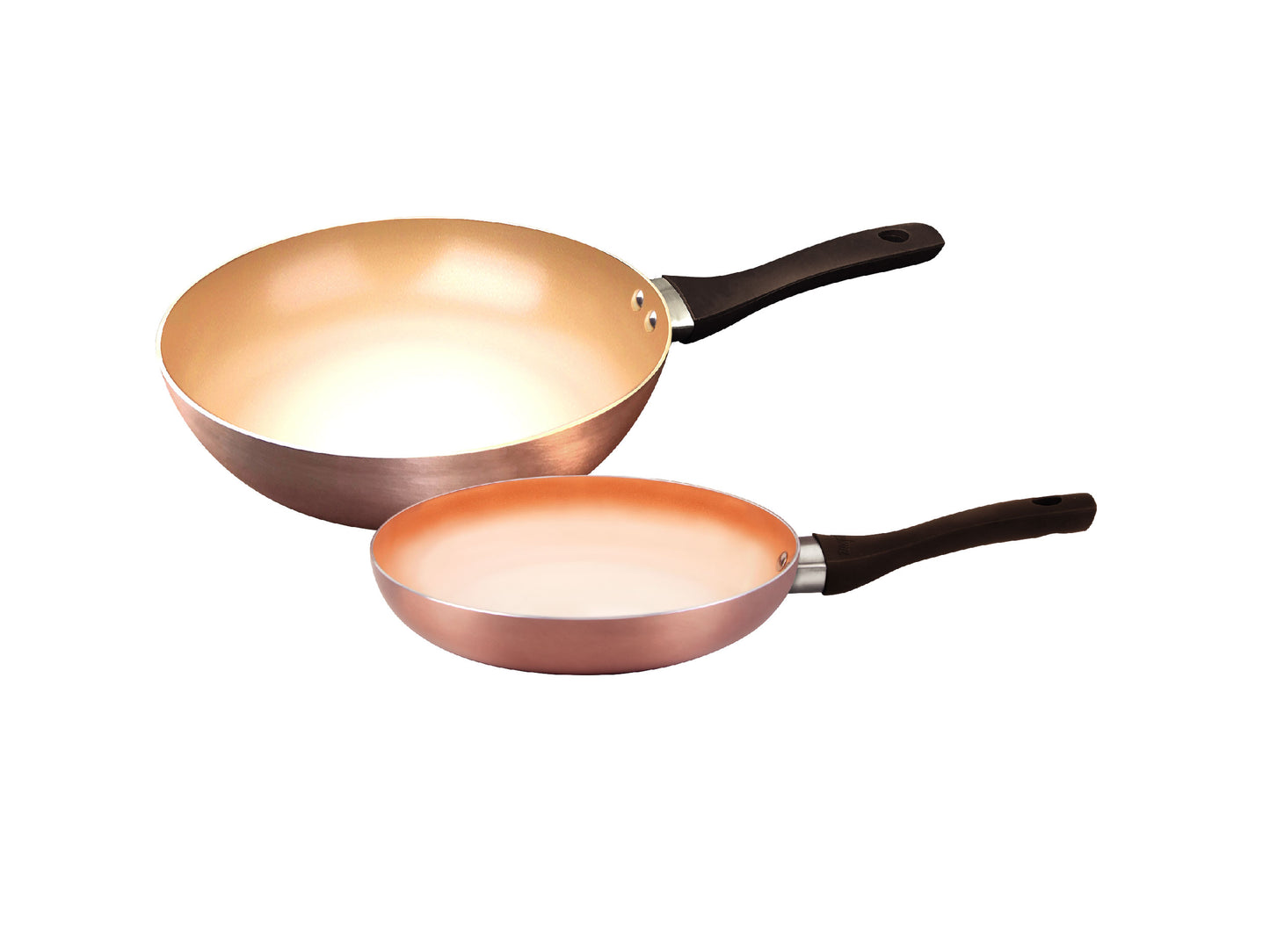 Set Wok, Pan, and Casserole Hudson Non-Stick Copper Line.
