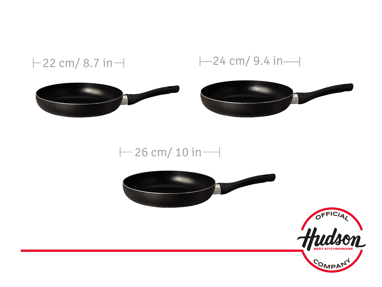 24 cm Pot + 26 cm Grill Pan, Hudson Non-Stick Ceramic Coating