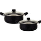 Pots and Pans Cooking Set - 2 Aluminum Saucepans 24cm + 26cm Hudson