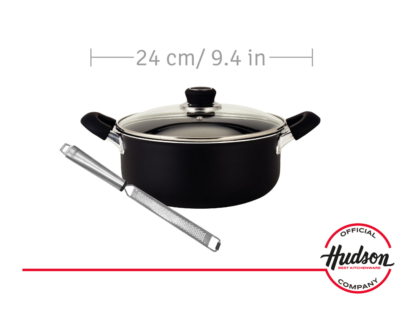 Hudson 24cm Aluminum Casserole Set + FREE 24cm Grater.