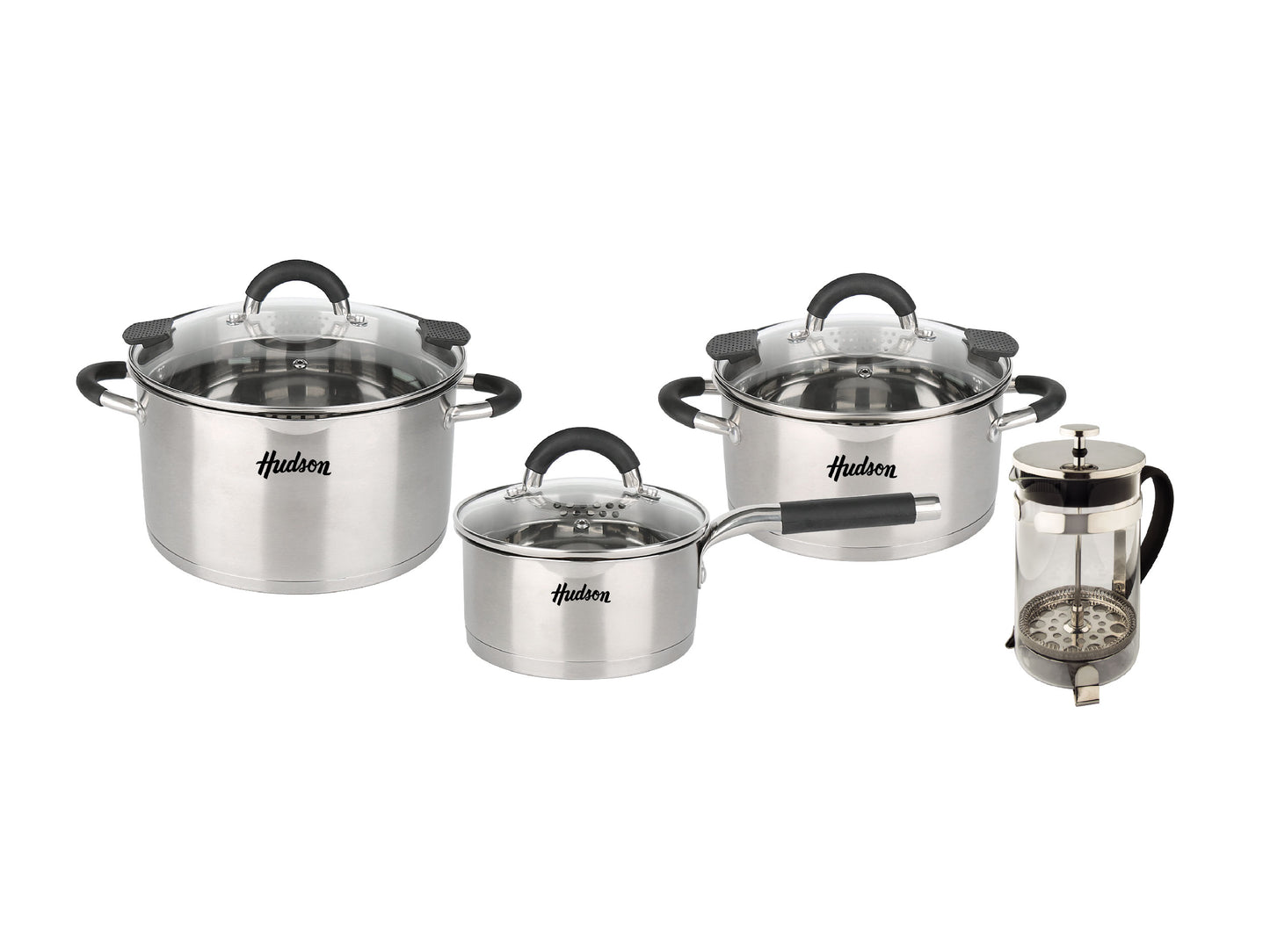 6-Piece Cookware Set + Hudson Steel French Press Coffee Maker