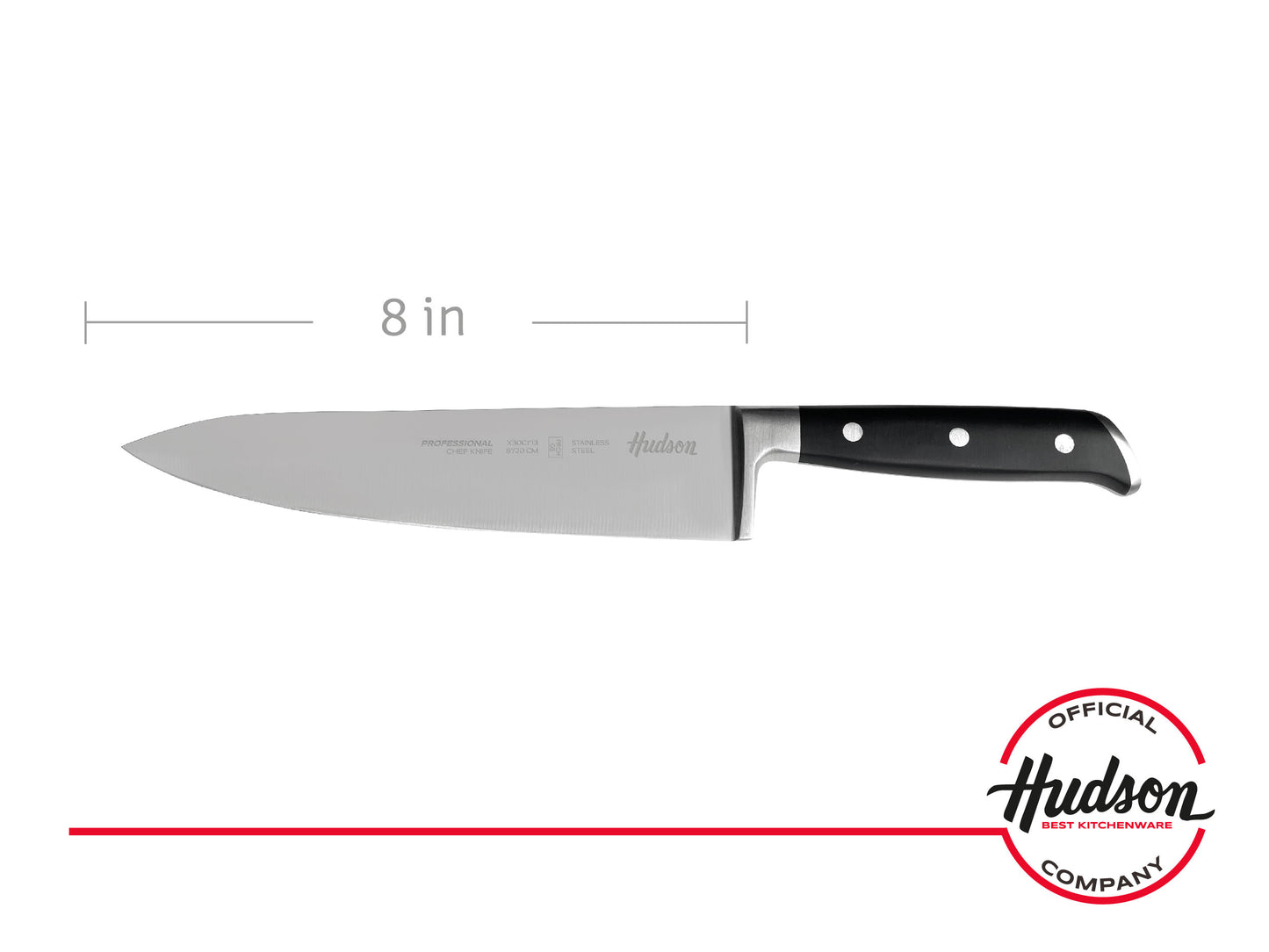 Stainless Steel Riveted Handle Pro Chef 20 cm Knife for Kitchen