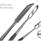 Grill Set of 4 - Fork, Knife, Spatula, Kitchen Tongs with Hanging Ring