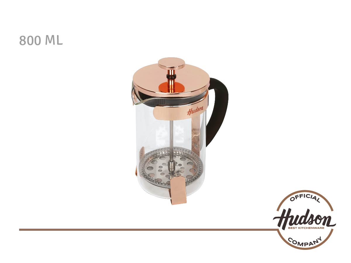 HUDSON French Press Coffee and Tea Maker, 9 cups, COPPER