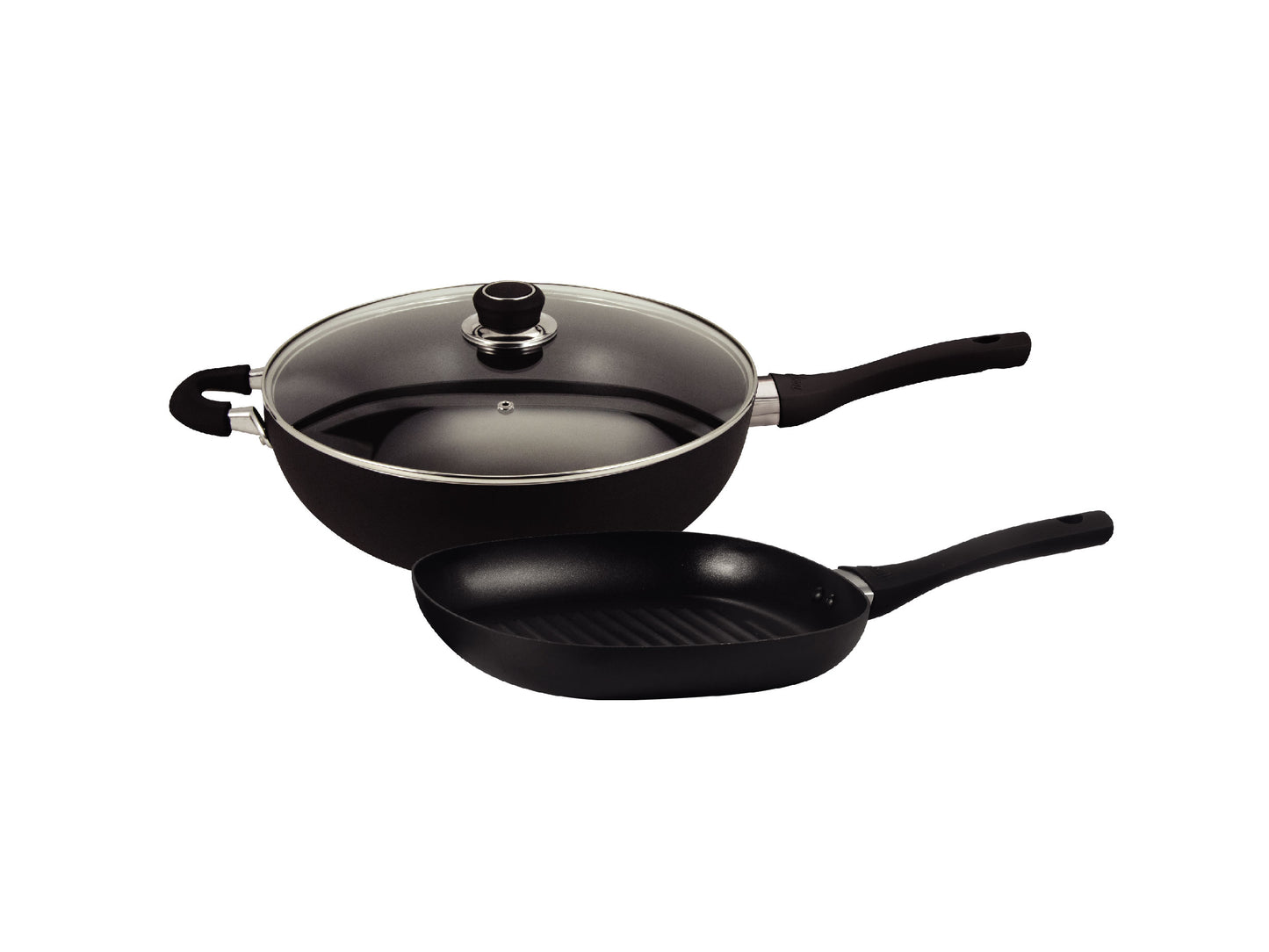 Aluminum Set: 32 cm Wok + 26 cm Griddle Hudson Non-Stick