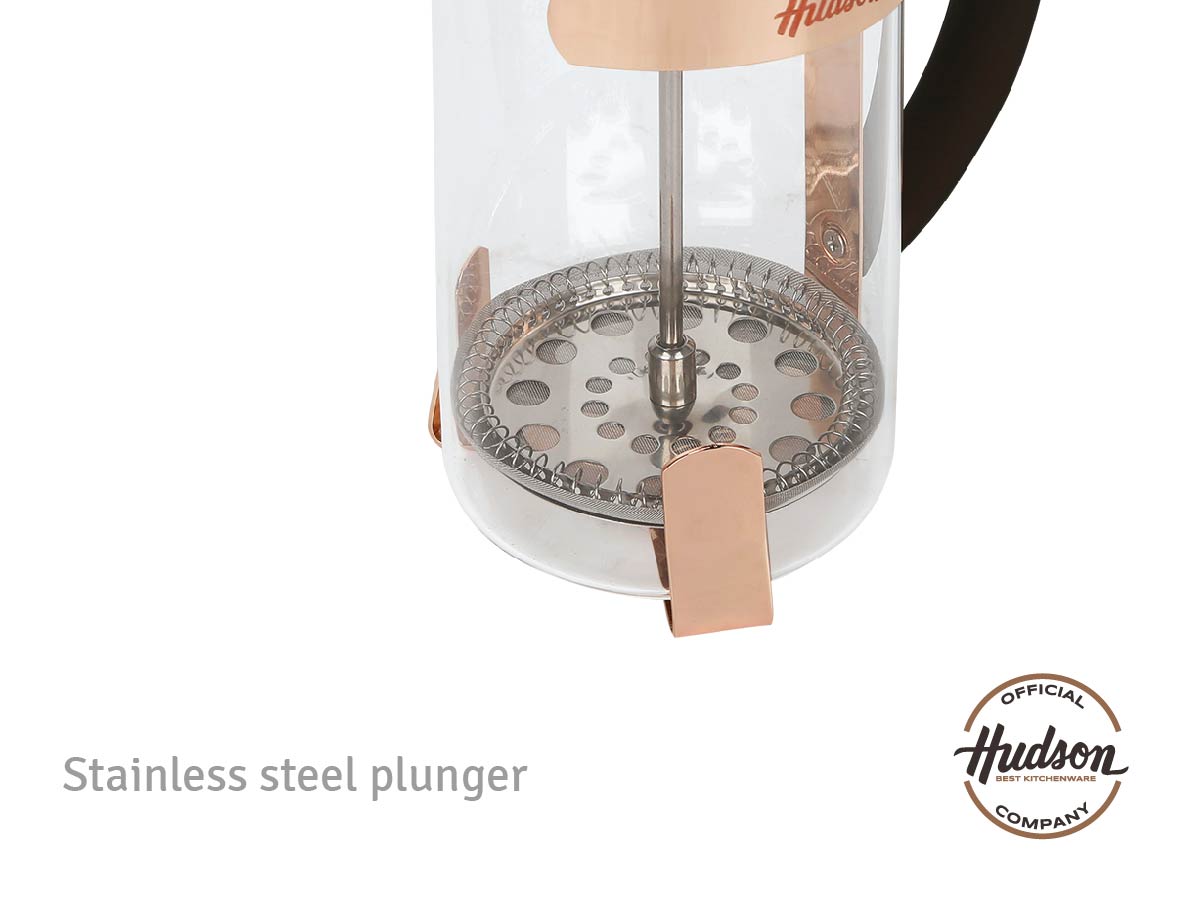HUDSON French Press Coffee and Tea Maker, 9 cups, COPPER