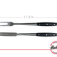 Grill Set of 4 - Fork, Knife, Spatula, Kitchen Tongs with Hanging Ring