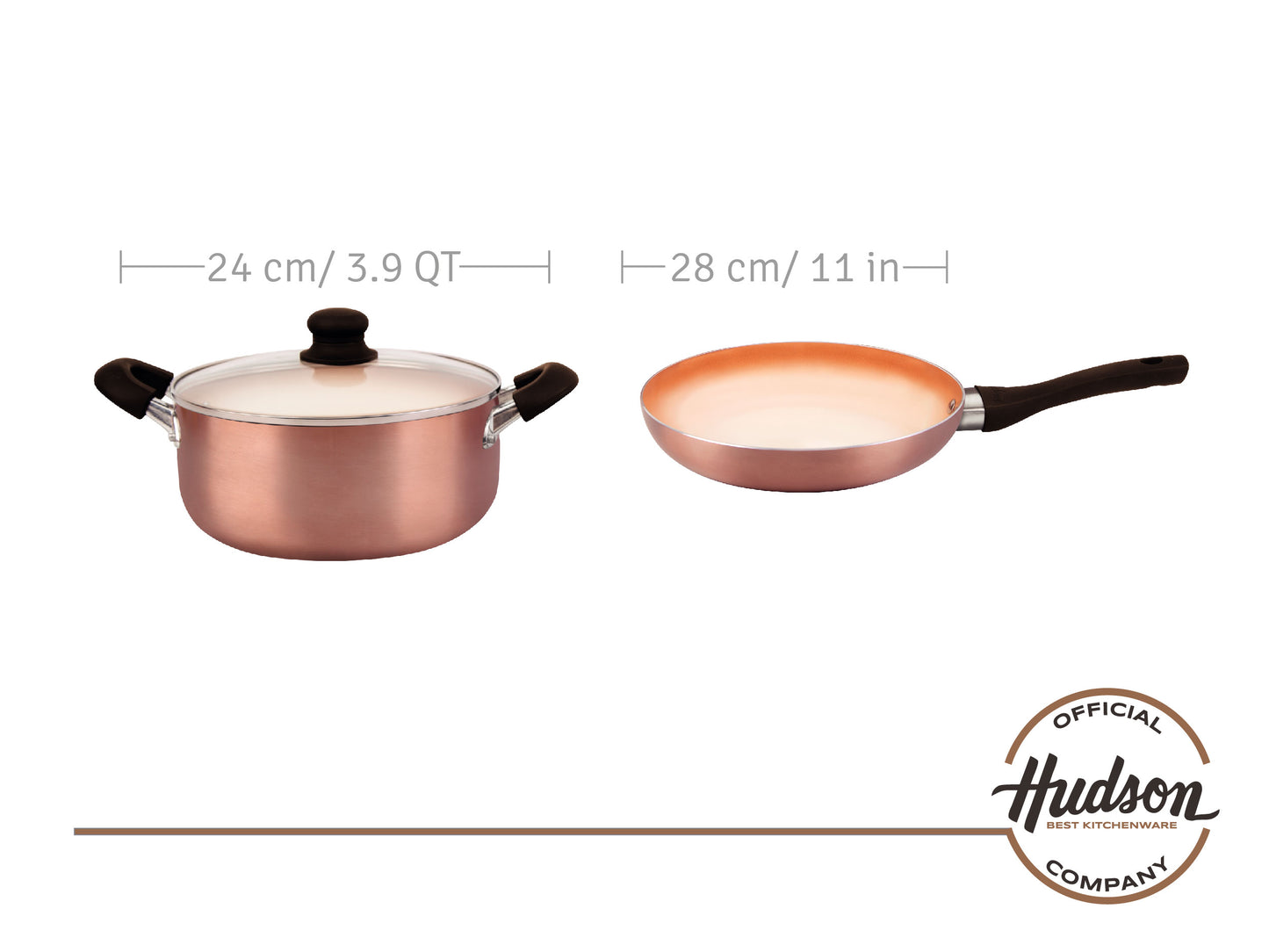 Copper Ceramic Non-Stick Gradient 4-Piece Set Hudson.