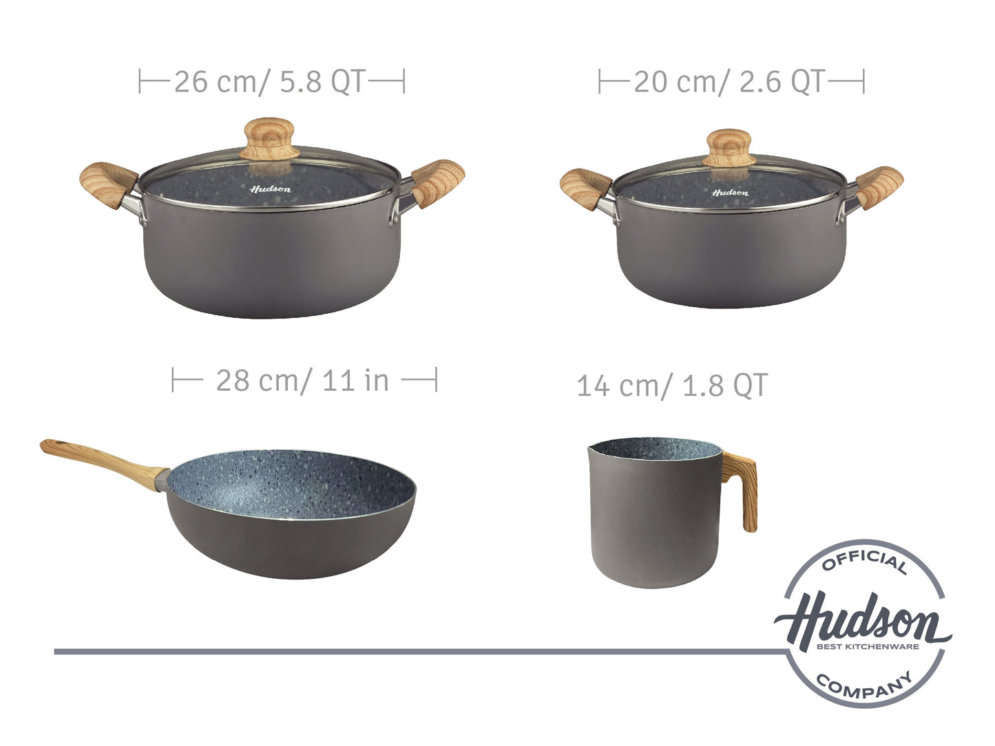 Pots and Pans Set + Utensils + Coffee Maker + Grinder - Hudson Line