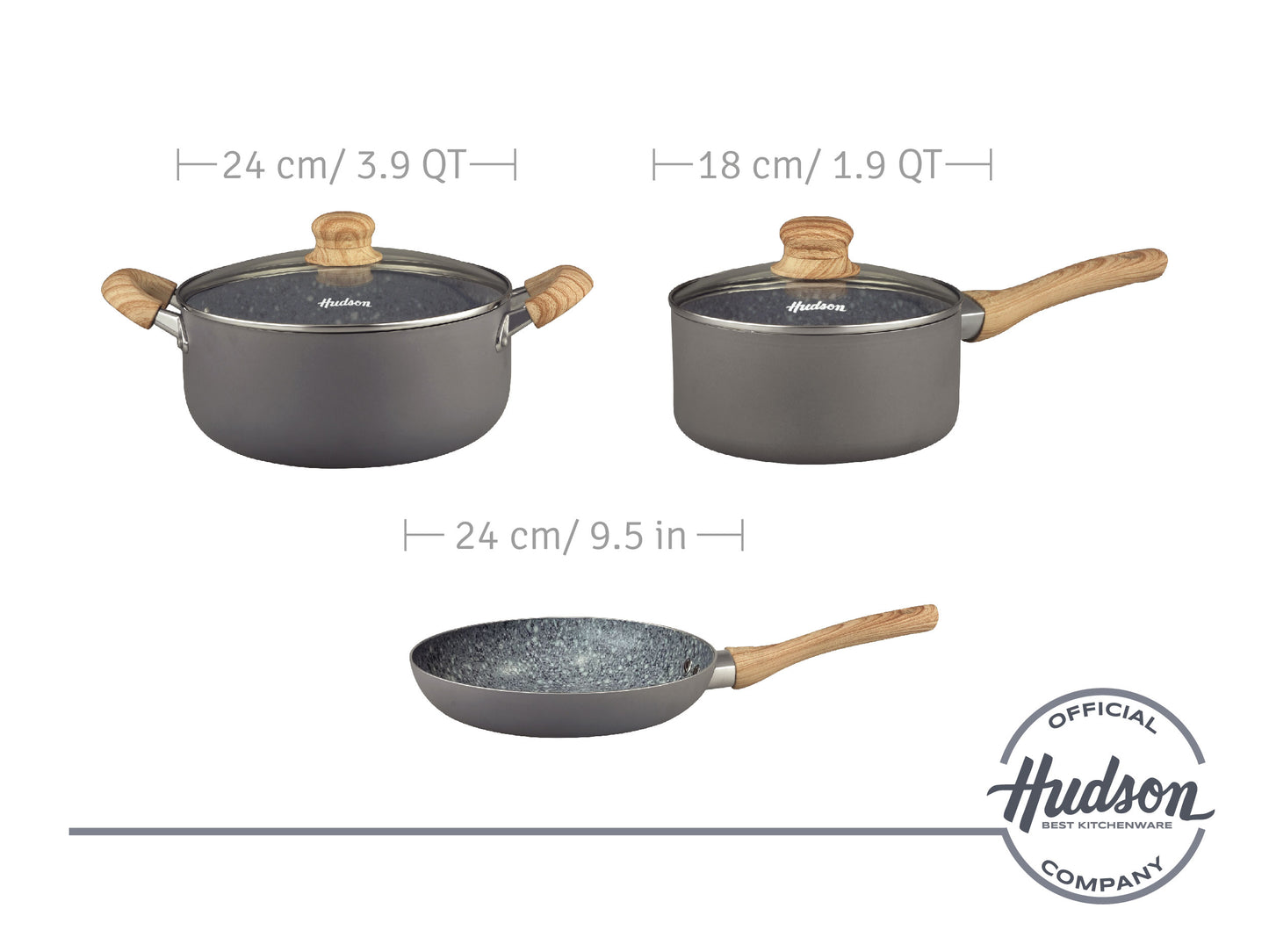 Pots and Pans Set + Utensils + Coffee Maker + Grinder - Hudson Line